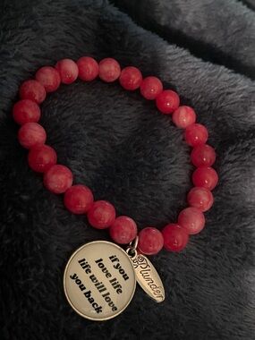 Plunder Coral Pink Inspirational Beaded Bracelet